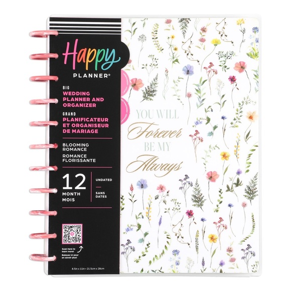 Happy Planner | Undated Blooming Romance Wedding  BIG WEDDING LAYOUT - 12 MONTHS - Picture 1 of 14